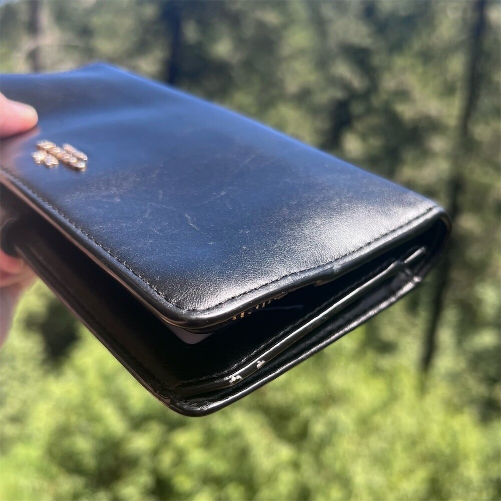 COACH Black Smooth Leather Bifold Wallet with Gold Hardware AUTHENTIC - Picture 9 of 13